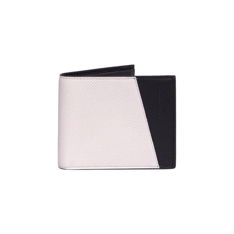 Bottega Veneta Logo Embossed Two Tone Bi-fold Wallet White/Black