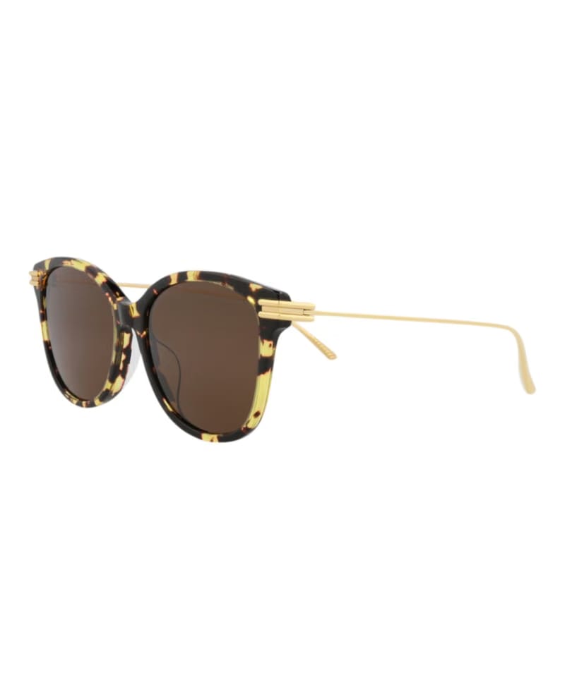 Bottega Veneta Round-Frame Acetate Sunglasses Havana Gold Brown (BV1048SA-30008554-002)