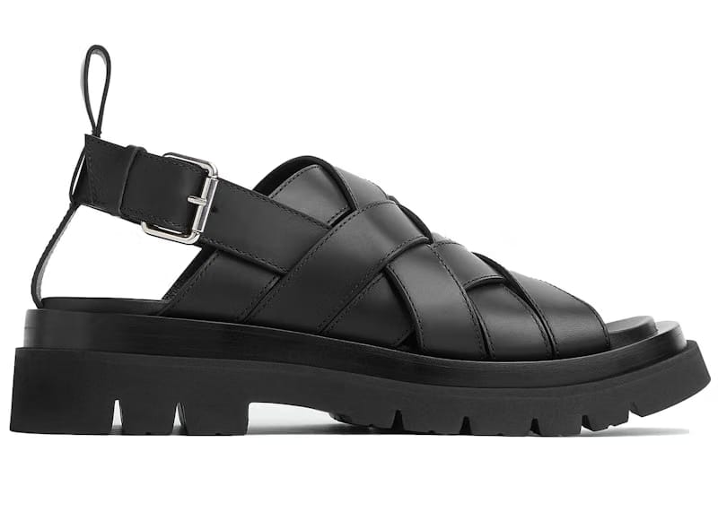 Bottega Veneta Lug Strap Sandal Black