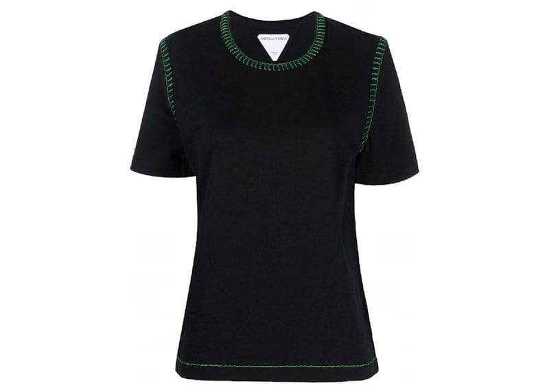 Bottega Veneta Stitch Detailed Crewneck T-Shirt Black