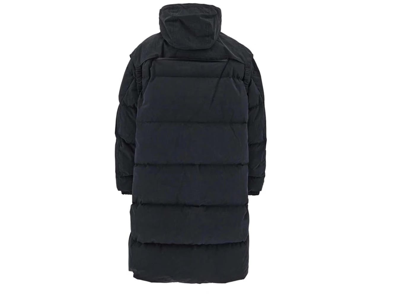 Bottega Veneta Long Fronted Popeline Puffer Jacket Black