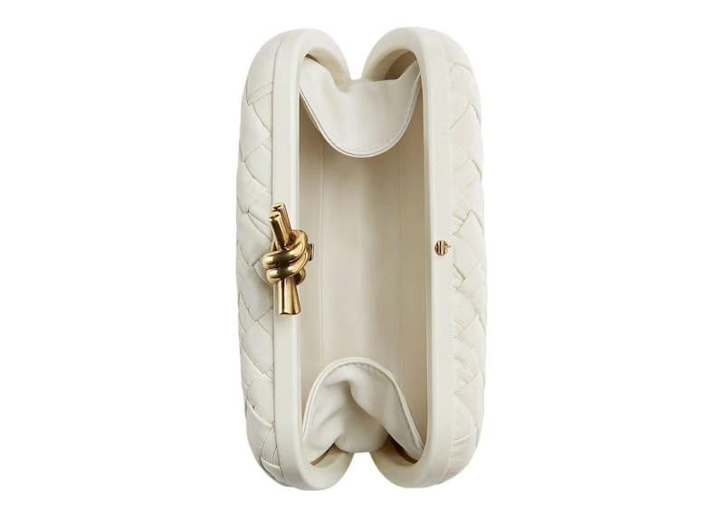 Bottega Veneta Knot Foulard Intrecciato Minaudiere Bone