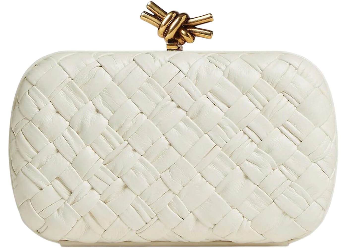 Bottega Veneta Knot Foulard Intrecciato Minaudiere Bone