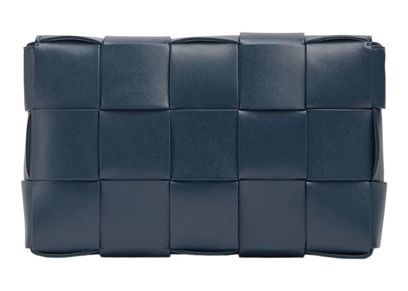 Bottega Veneta Cassette Intreccio Crossbody Bag Deep Blue/Pale Blue