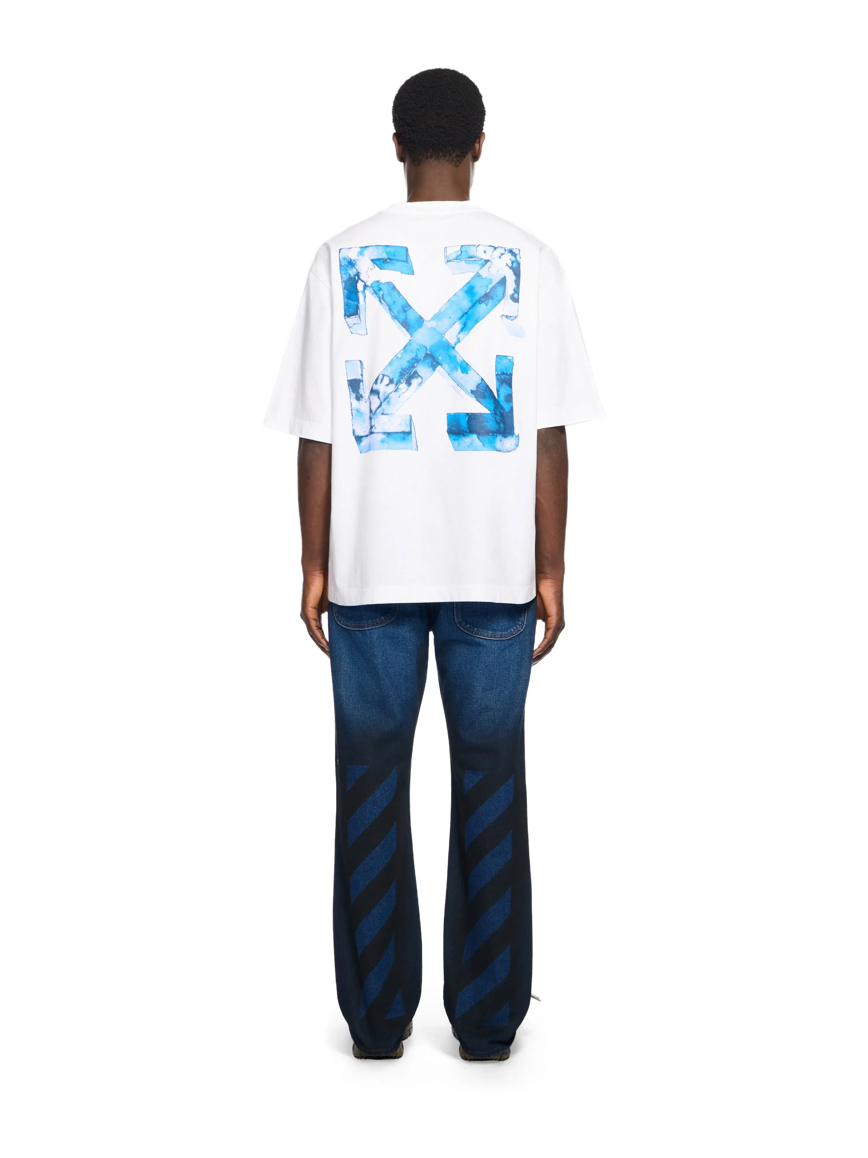 Off White Spray Diagonal Relax Jeans