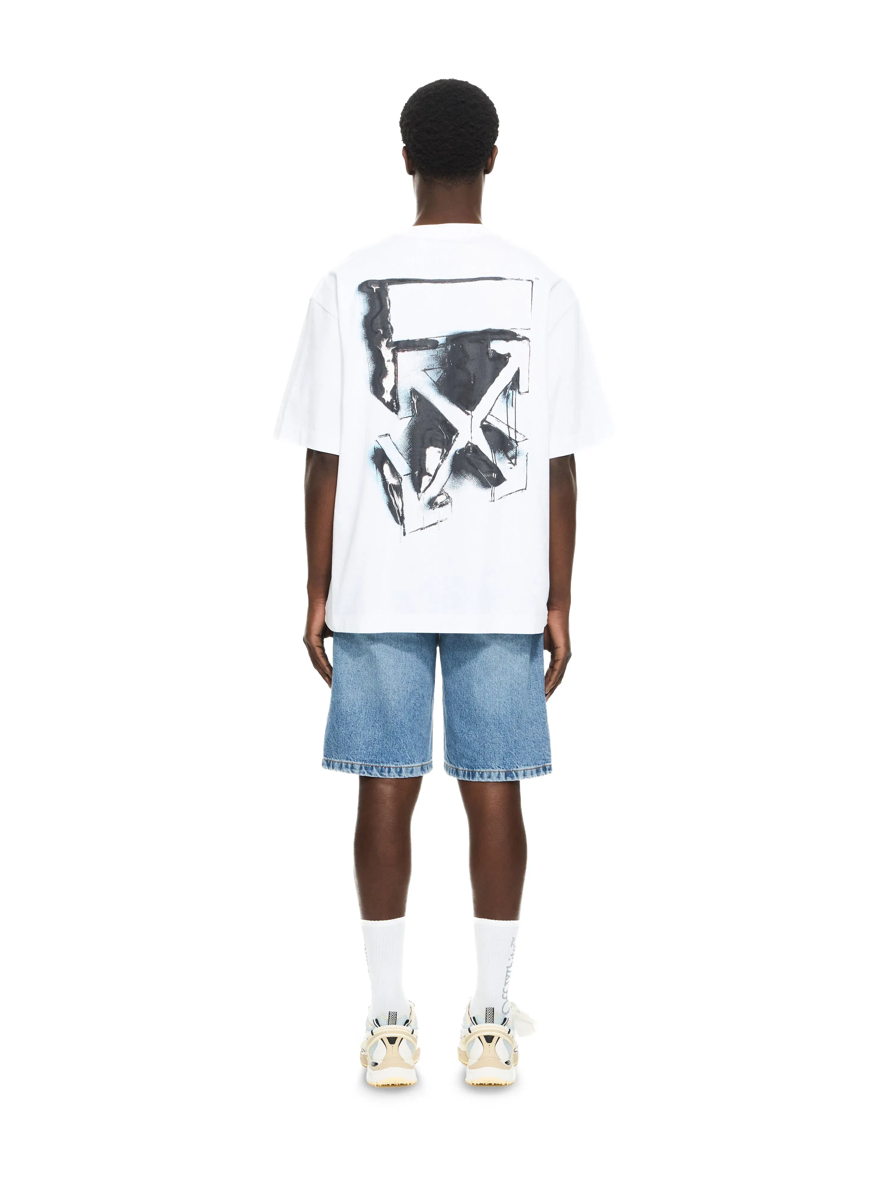 Off White Half Arrow Denim Shorts