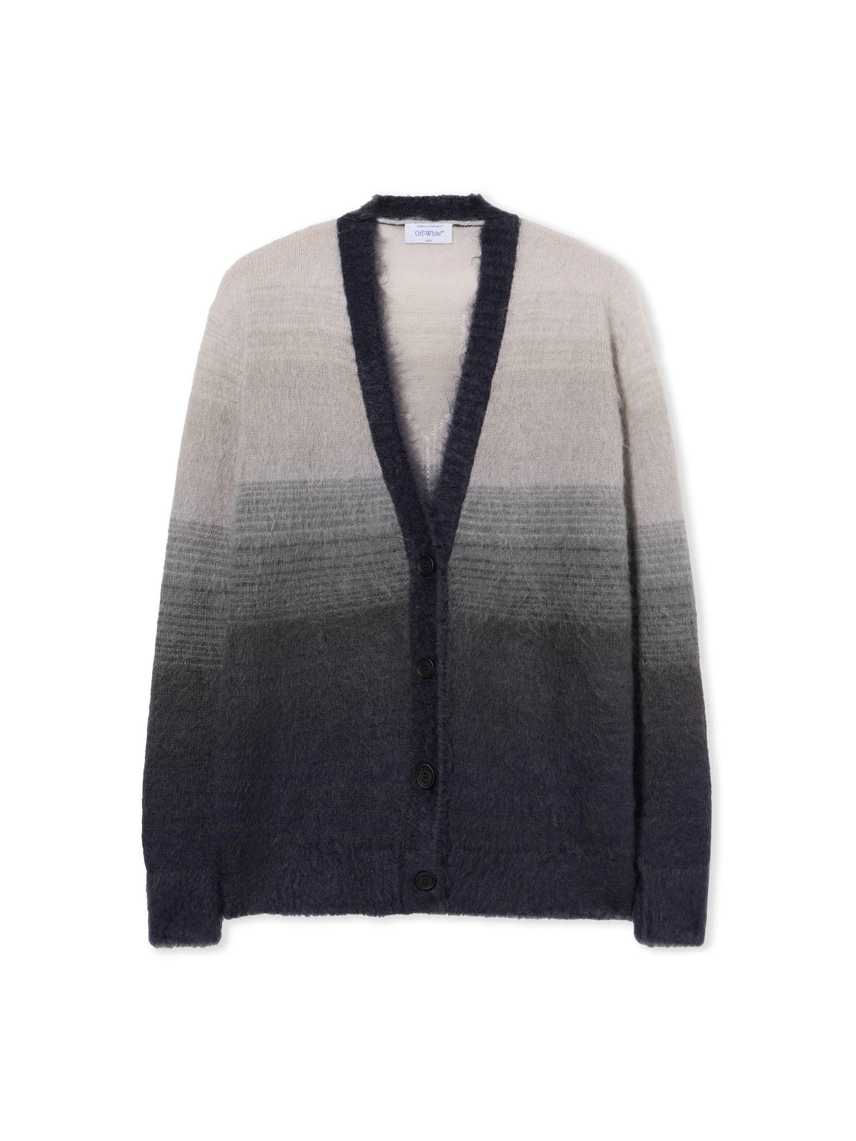 Off White Mohair Arrow Degrade Cardigan