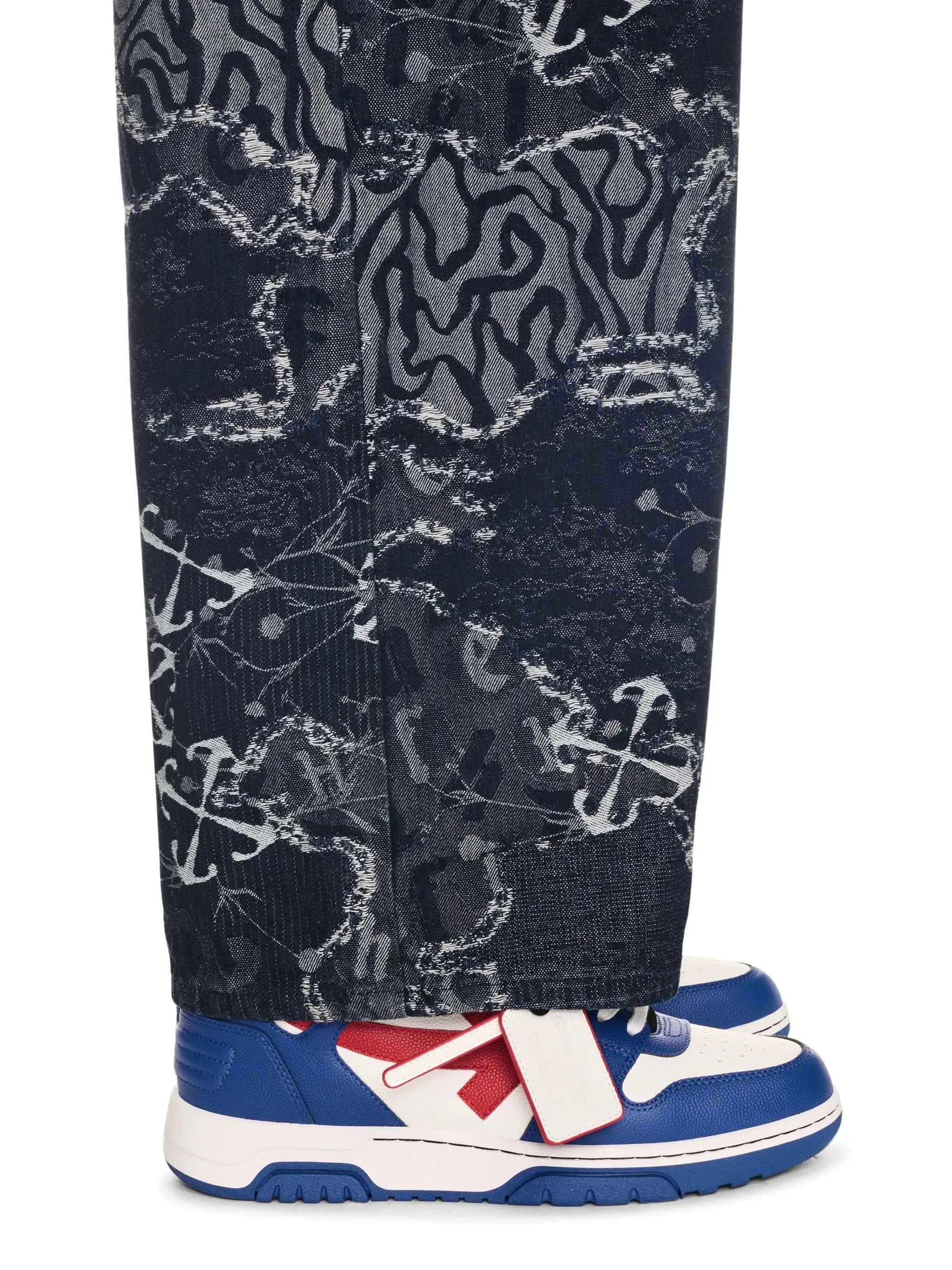 Off White OOO Basket Leather Blue