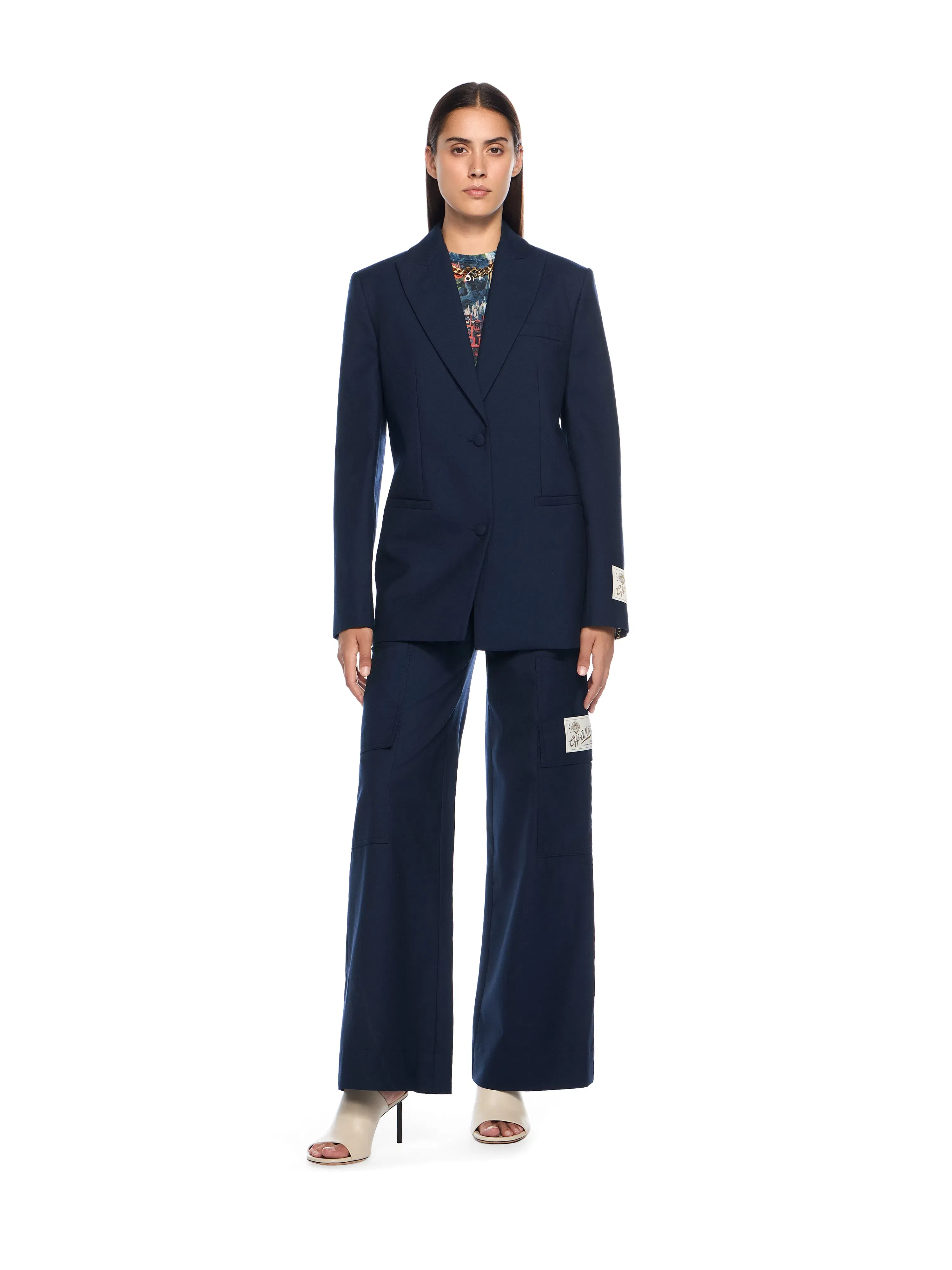 Off White Gabardine Tailoring Cargo