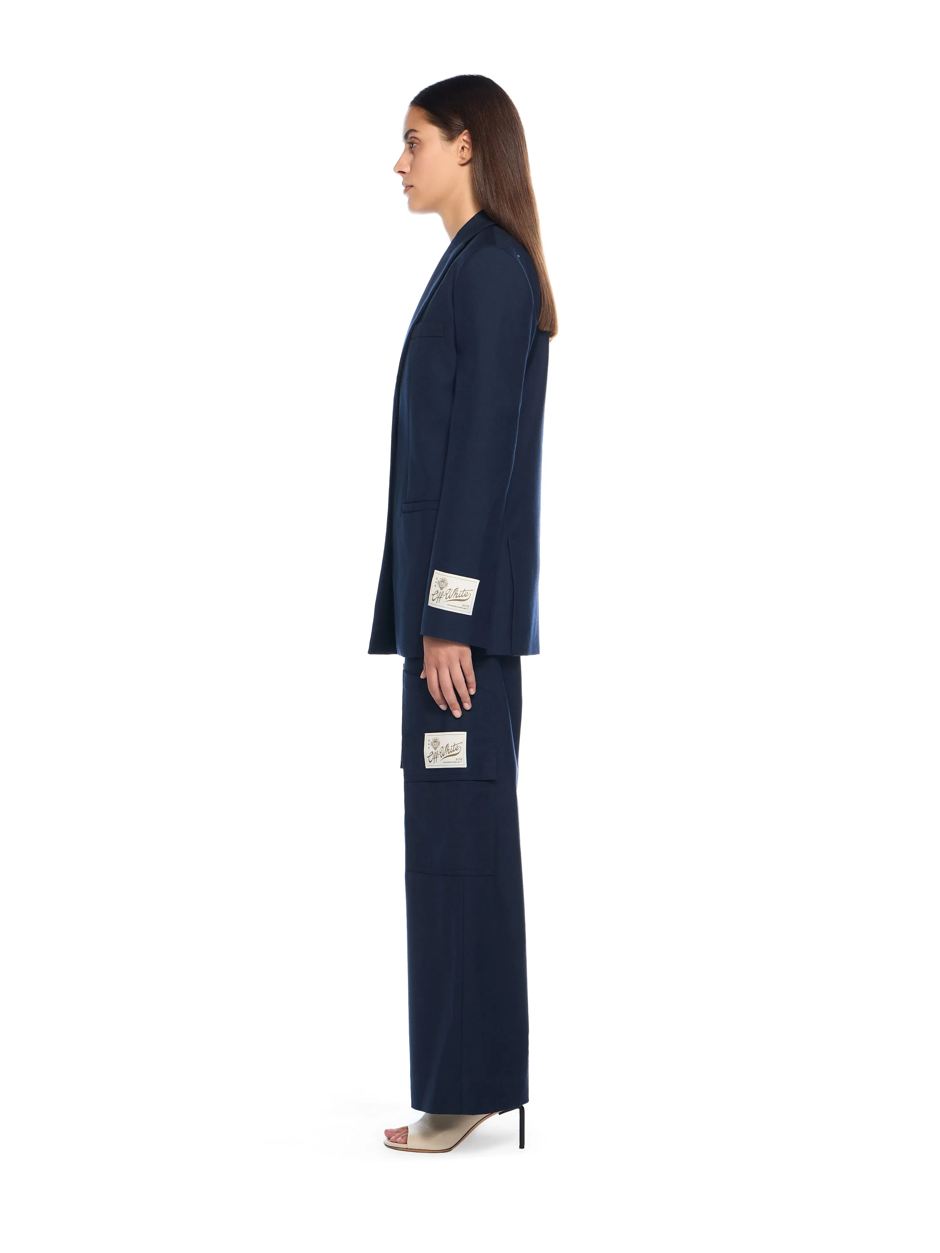 Off White Gabardine Tailoring Cargo
