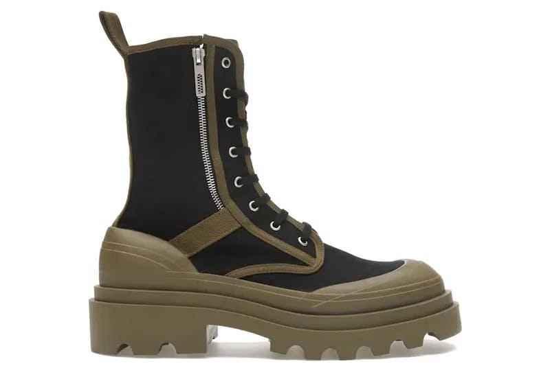 Bottega Veneta Lace-Up Boots Black Green