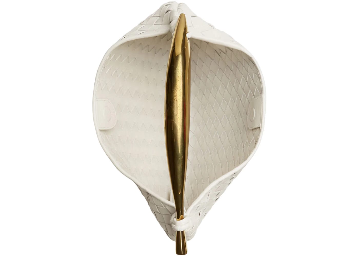 Bottega Veneta Sardine Intrecciato Top Handle Small Chalk