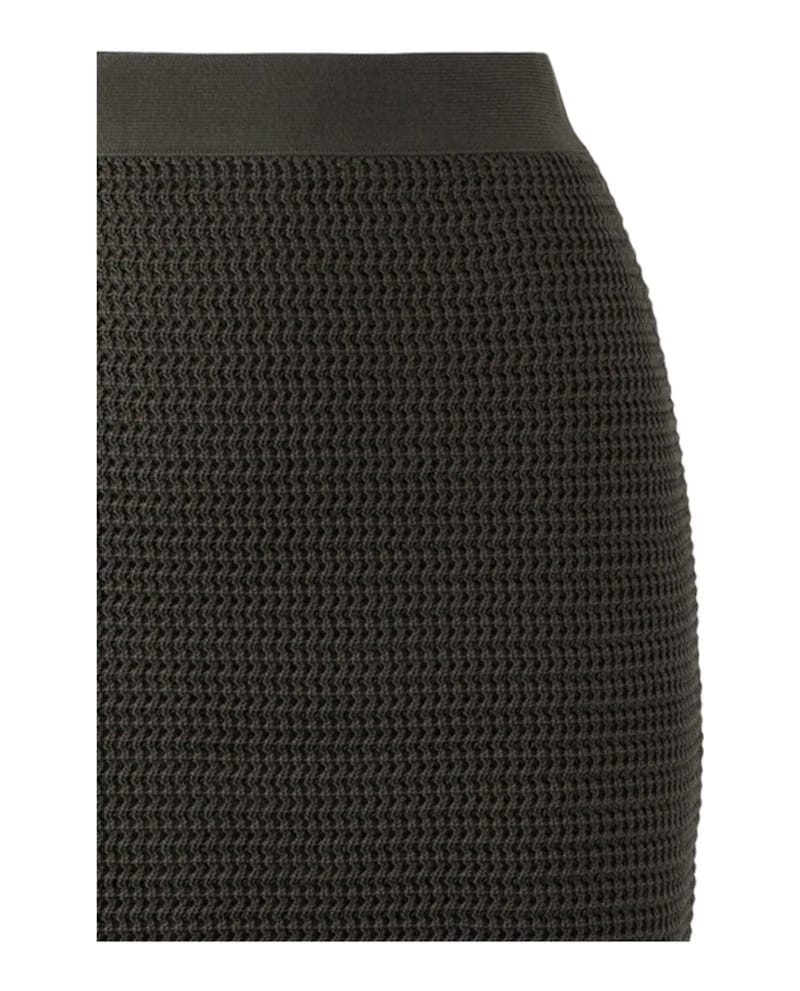 Bottega Veneta Fringe Trim Pencil Skirt Olive