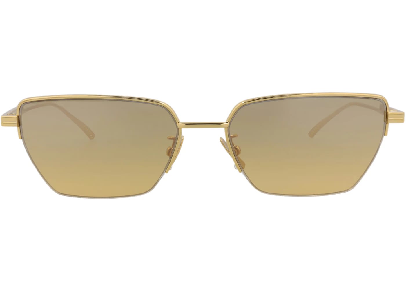 Bottega Veneta Square Rectangle Sunglasses Gold/Brown (BV1107S-30011010-002)