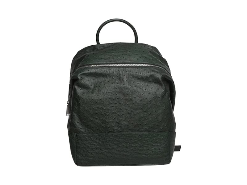 Bottega Veneta Ostrich Leather Backpack Green