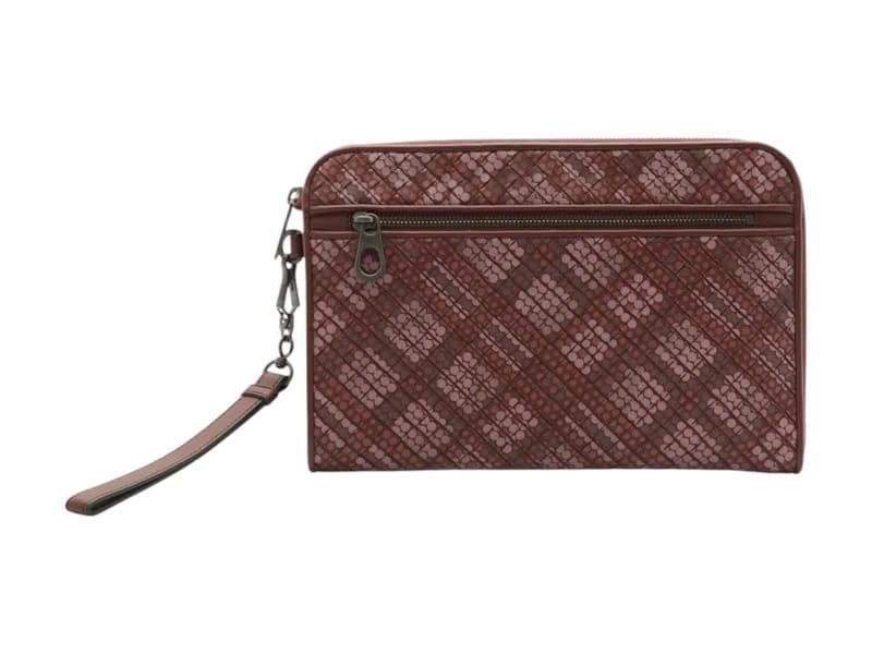 Bottega Veneta Intrecciato Polka Dot Document Case Wristlet Purple