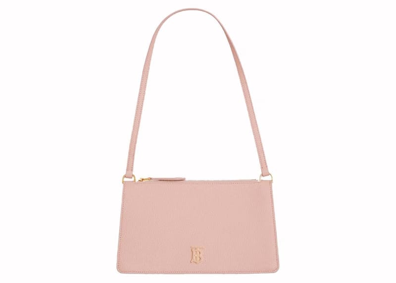 Burberry Mini TB Grainy Leather Pouch Handbag Pink