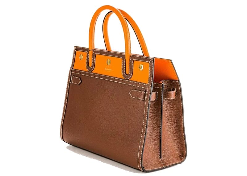 Burberry Top Handle Title Handbag Brown