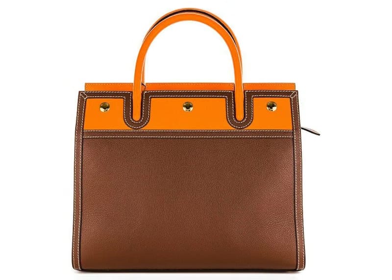 Burberry Top Handle Title Handbag Brown