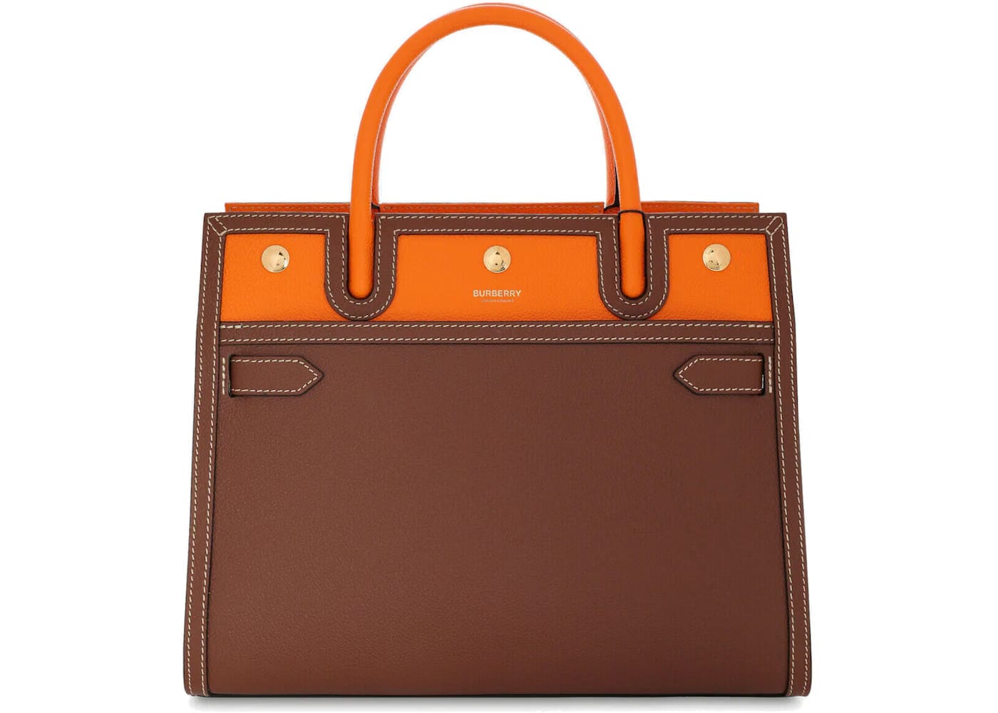Burberry Top Handle Title Handbag Brown