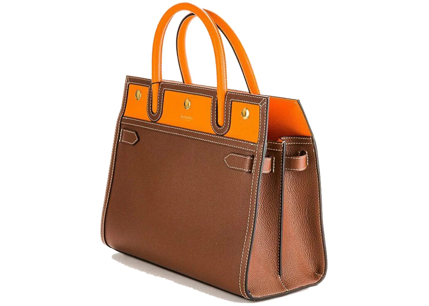 Burberry Top Handle Title Handbag Brown