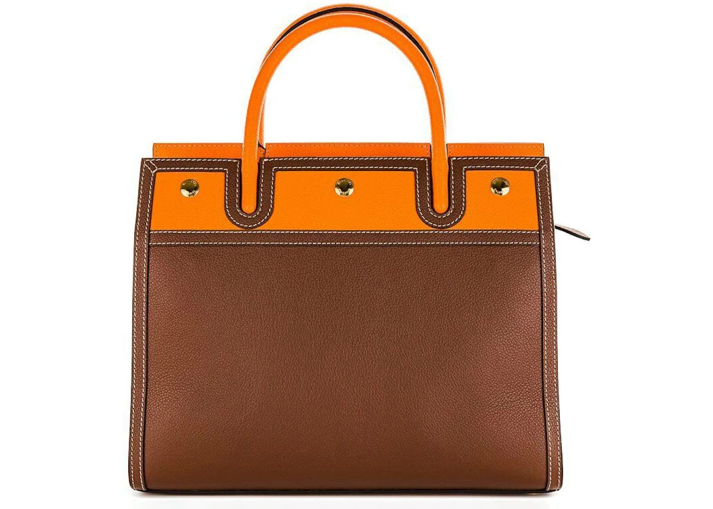 Burberry Top Handle Title Handbag Brown