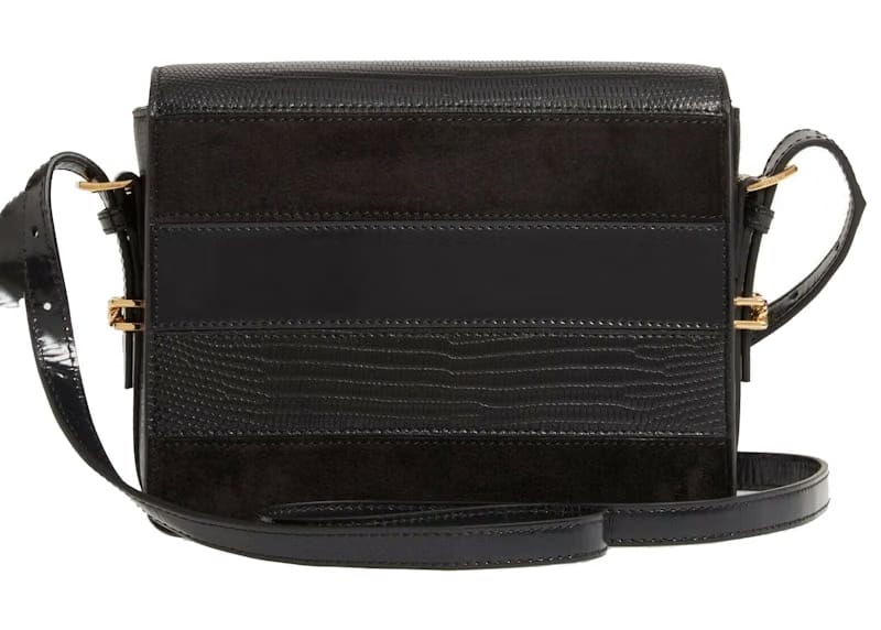 Burberry Grace Stripe Leather Handbag Small Black