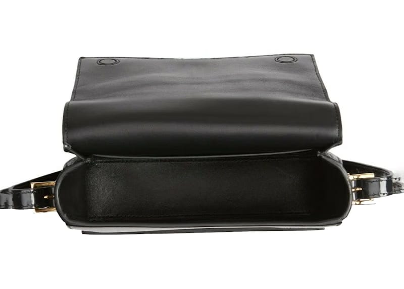 Burberry Grace Stripe Leather Handbag Small Black