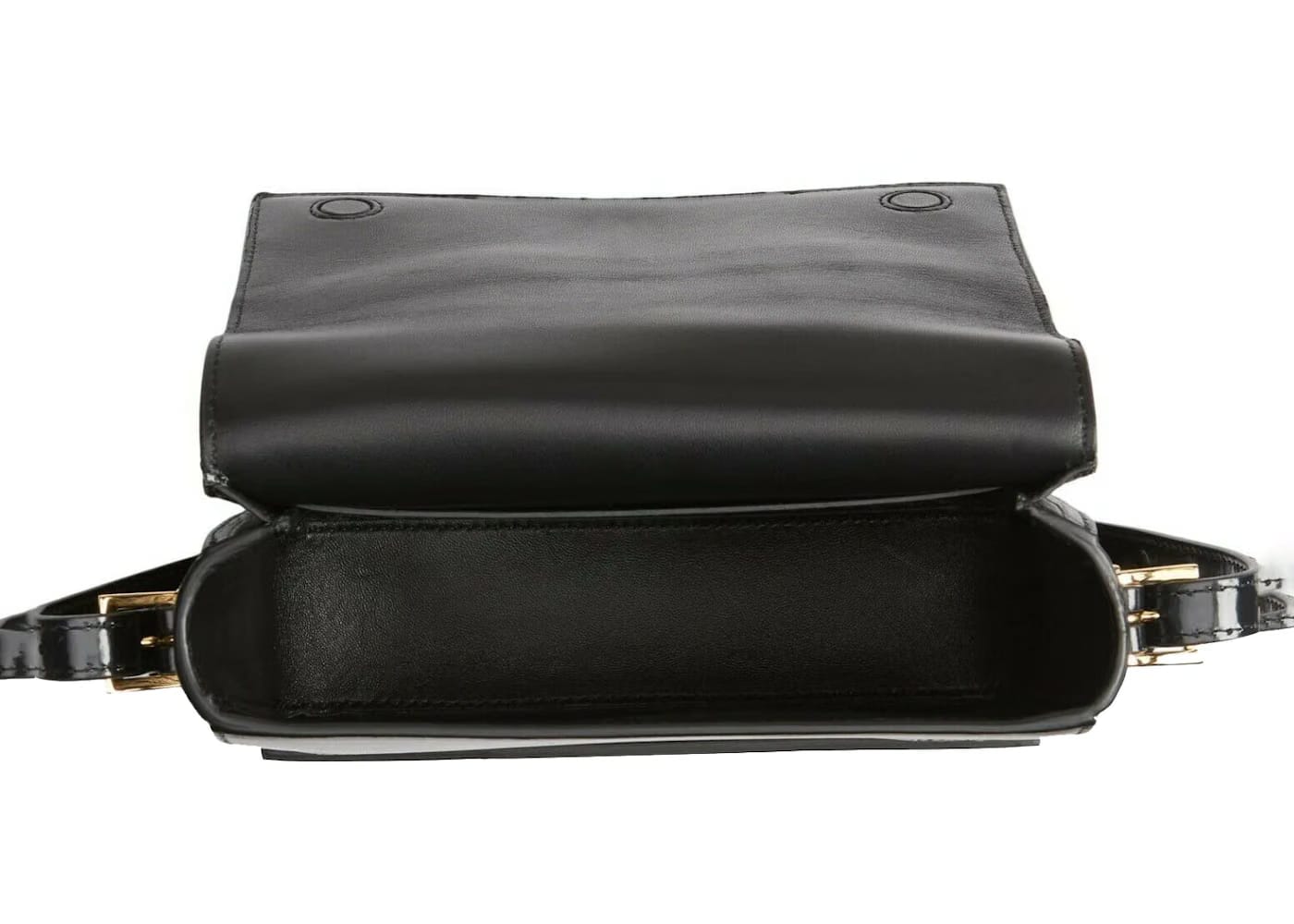 Burberry Grace Stripe Leather Handbag Small Black