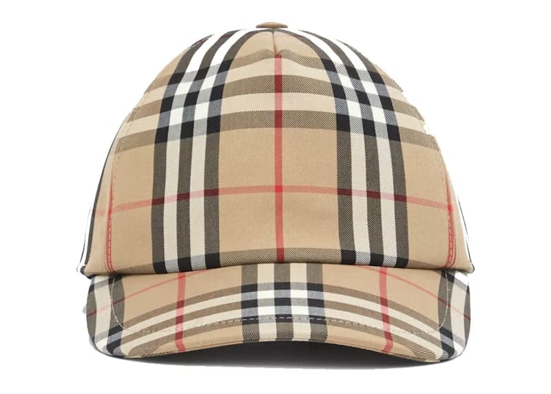 Burberry Baseball Cap Logo Applique Vintage Check Archive Beige