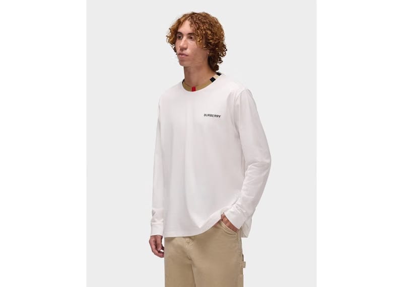 Burberry Long Sleeve Icon T-Shirt White
