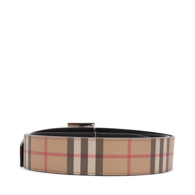 Burberry Reversible Monogram Motif Vintage Check Belt 1.4 Width Archive Beige