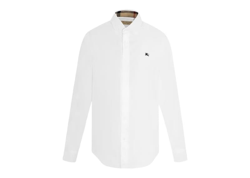 Burberry Stretch Cotton Poplin Shirt White