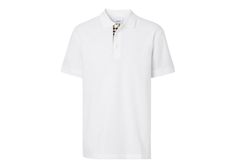 Burberry Monogram Motif Cotton Pique Polo White/Archive Beige
