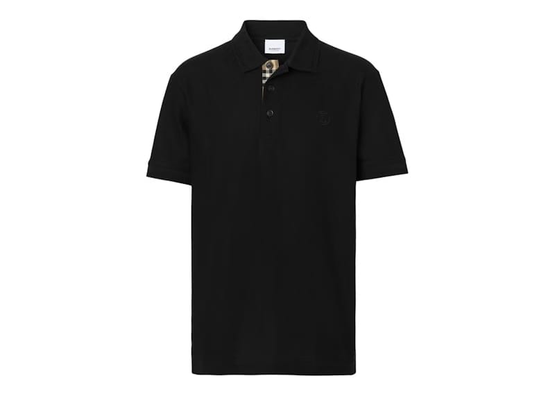 Burberry Monogram Motif Cotton Pique Polo Black/Archive Beige