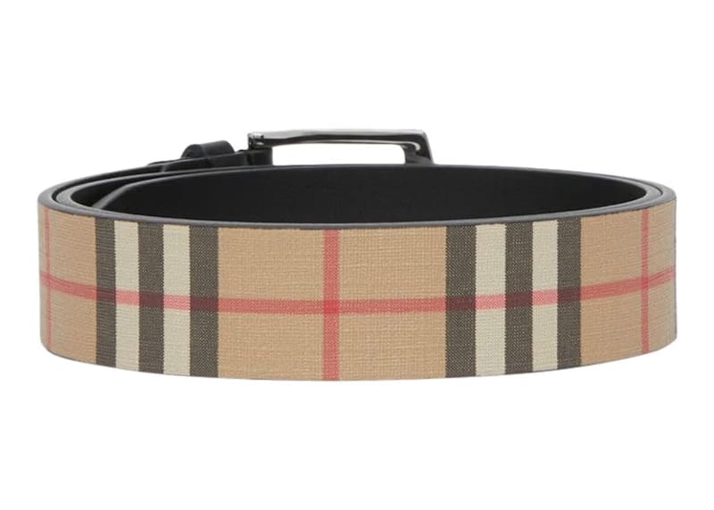 Burberry Vintage Check And Leather Belt Archive Beige/Black