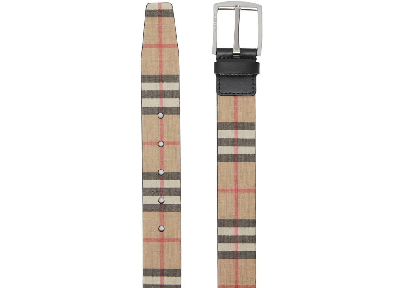 Burberry Vintage Check And Leather Belt Archive Beige/Black