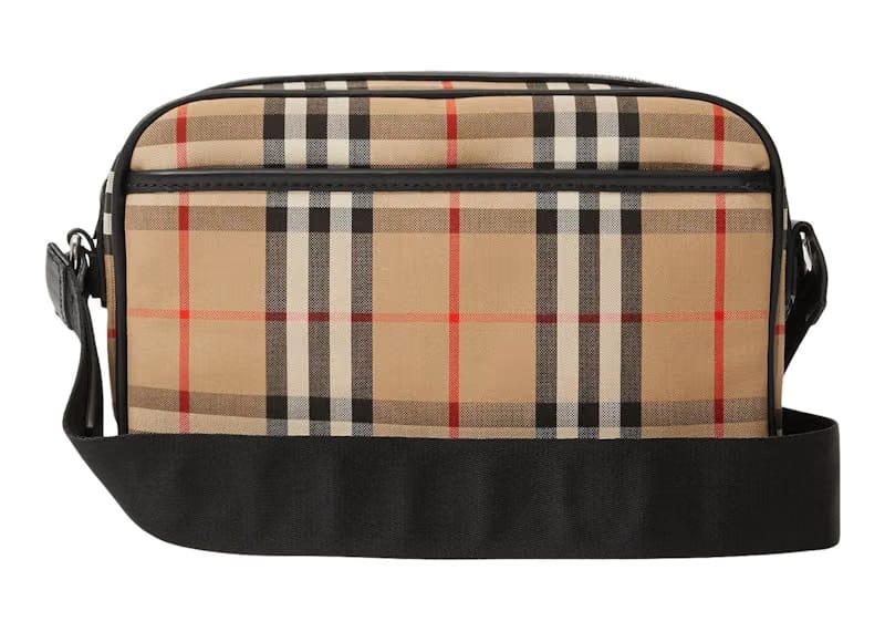 Burberry Vintage Check and Leather Crossbody Bag Archive Beige