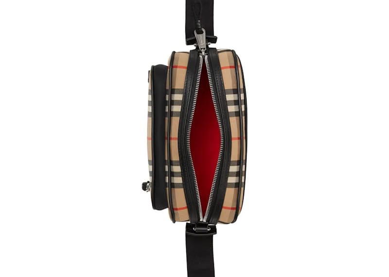 Burberry Vintage Check and Leather Crossbody Bag Archive Beige