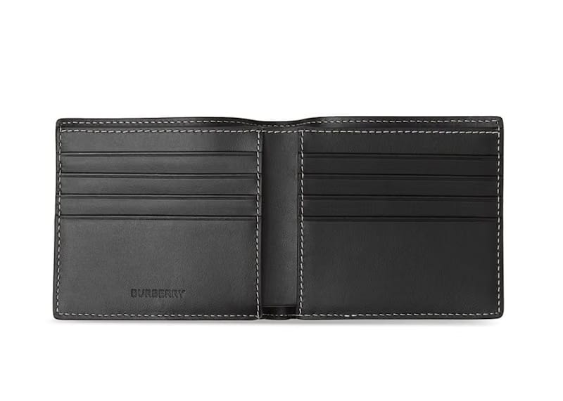 Burberry Check E-canvas International Bifold Wallet 8 slot Dark Birch Brown