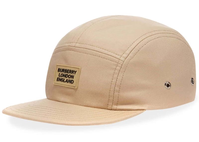 Burberry Logo Rubber Patch Baseball Cap Soft Fawn