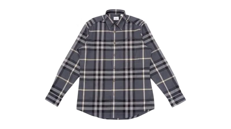 Burberry Check Cotton Shirt Grey