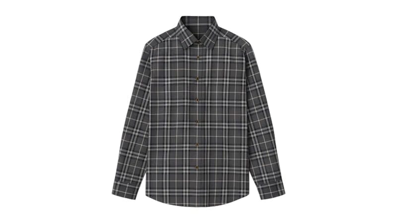 Burberry Check Cotton Shirt Grey