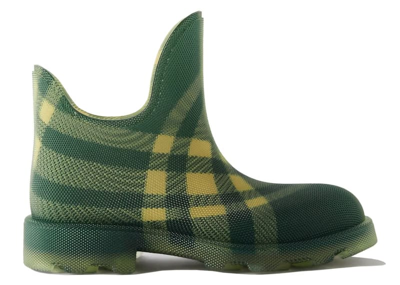 Burberry Marsh Checked Ankle Boots Green