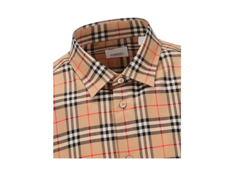 Burberry Nova-Check Pattern Cotton Shirt Archive Beige