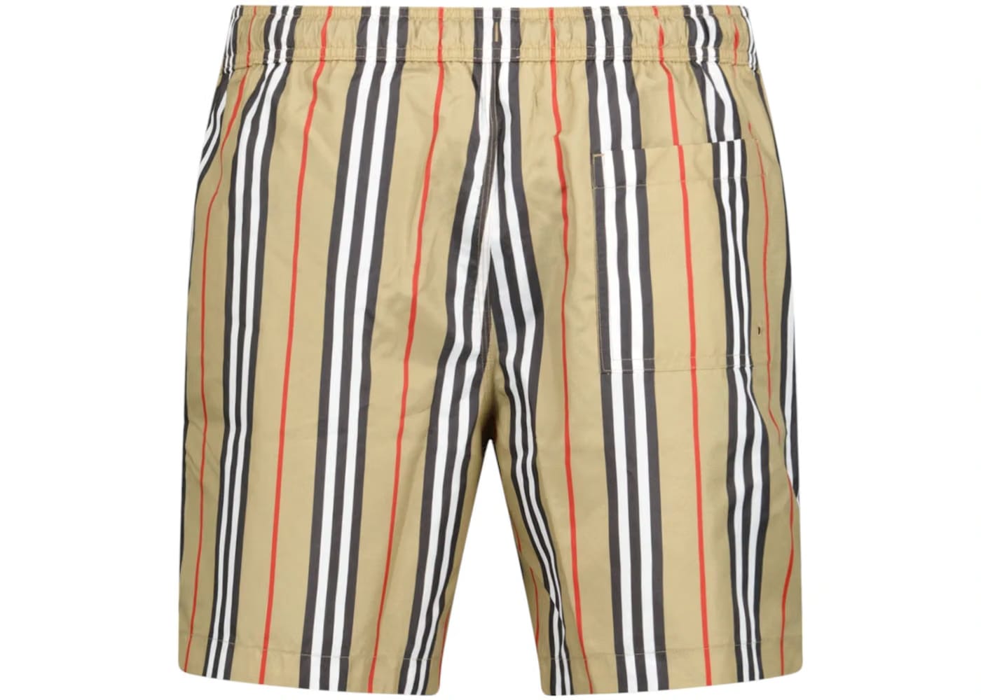 Burberry Striped Check Print Swim Shorts Beige/Brown