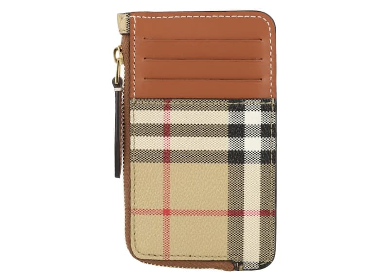 Burberry Sommerset Check Zip Card Holder Archive Beige