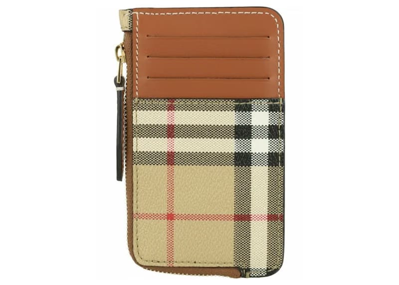 Burberry Sommerset Check Zip Card Holder Archive Beige