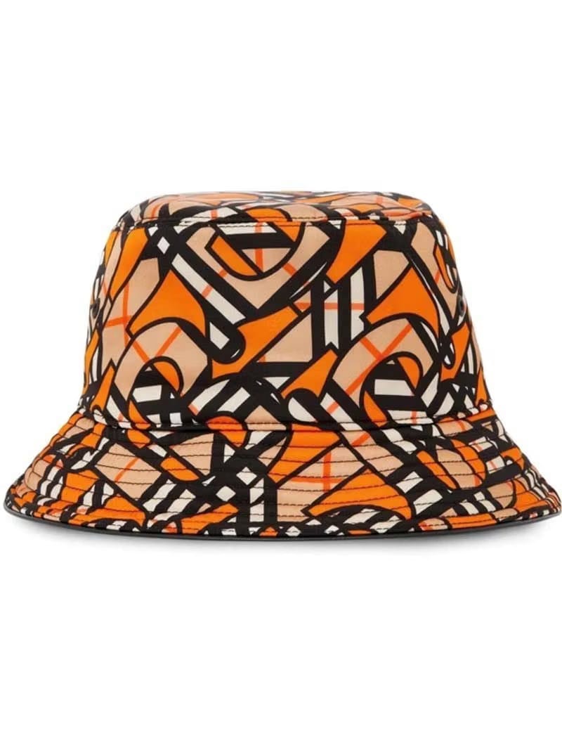 Burberry Monogram Print Bucket Hat Orange