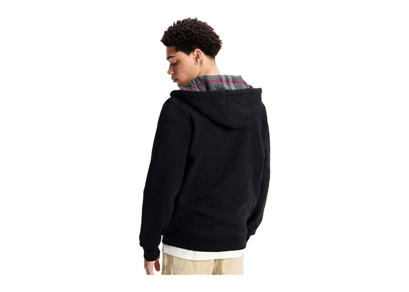 Burberry Letter Graphic Cotton Blend Zip Hoodie Black